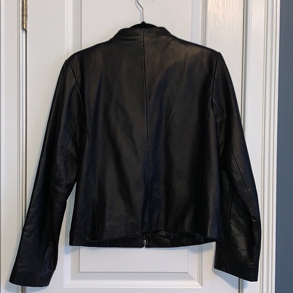 Black leather jacket, size M - Picture 3 of 6